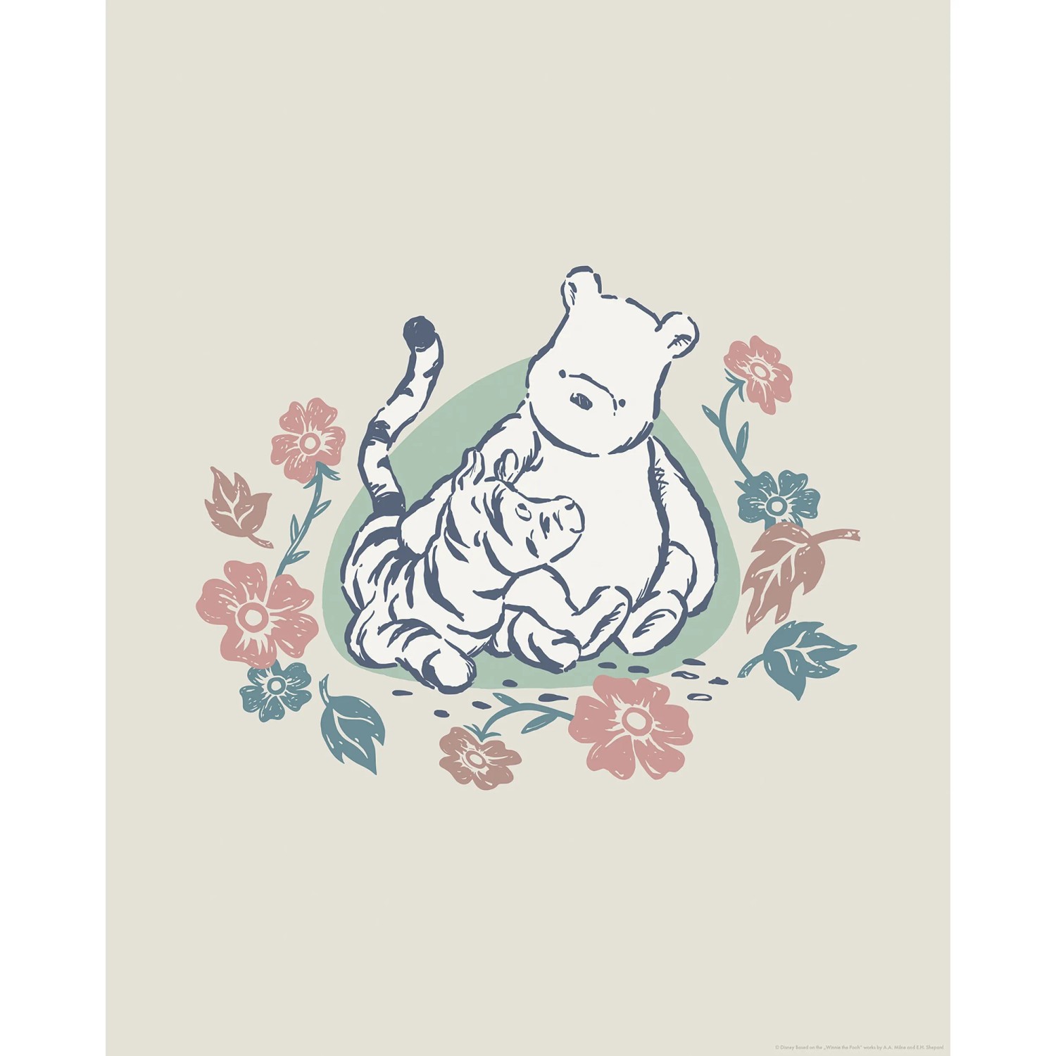 E-shop Komar Plagát Disney Winnie the Pooh Flowers and Friends 40 cm x 50 cm