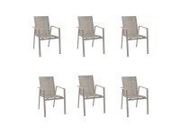 Acamp Stohovateľná záhradná stolička Vegas toffee/týk/piesková 58x67x88 cm, 6 ks