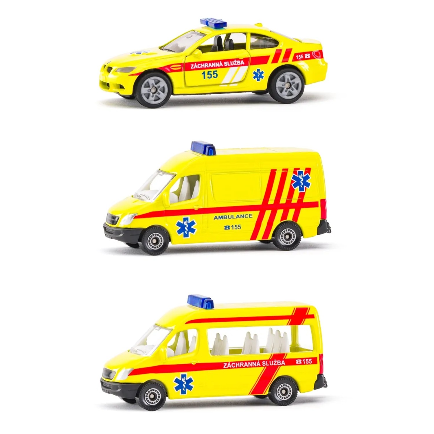 E-shop SIKU Kovový model Set ambulancie sada 3 áut - česká verzia