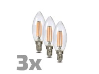EURO-LUX LED žiarovka Filament C37 E14, 4 W, 470 lm, 2700 K, pr. 37 x 50 mm, 3ks