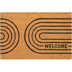 Kokosová rohožka Welcome, 40x60 cm, s čiernym vzorom a nápisom "Welcome".