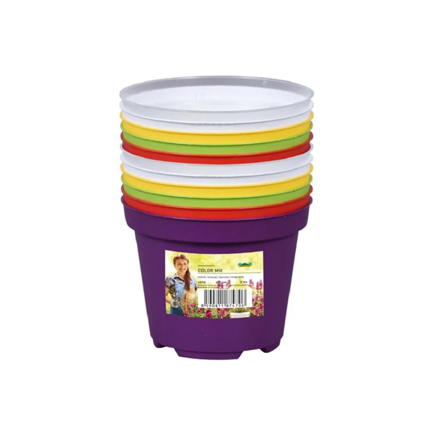 E-shop NOHEL GARDEN Kvetináč výsadbový COLOR MIX, pr. 10 cm, 12 ks
