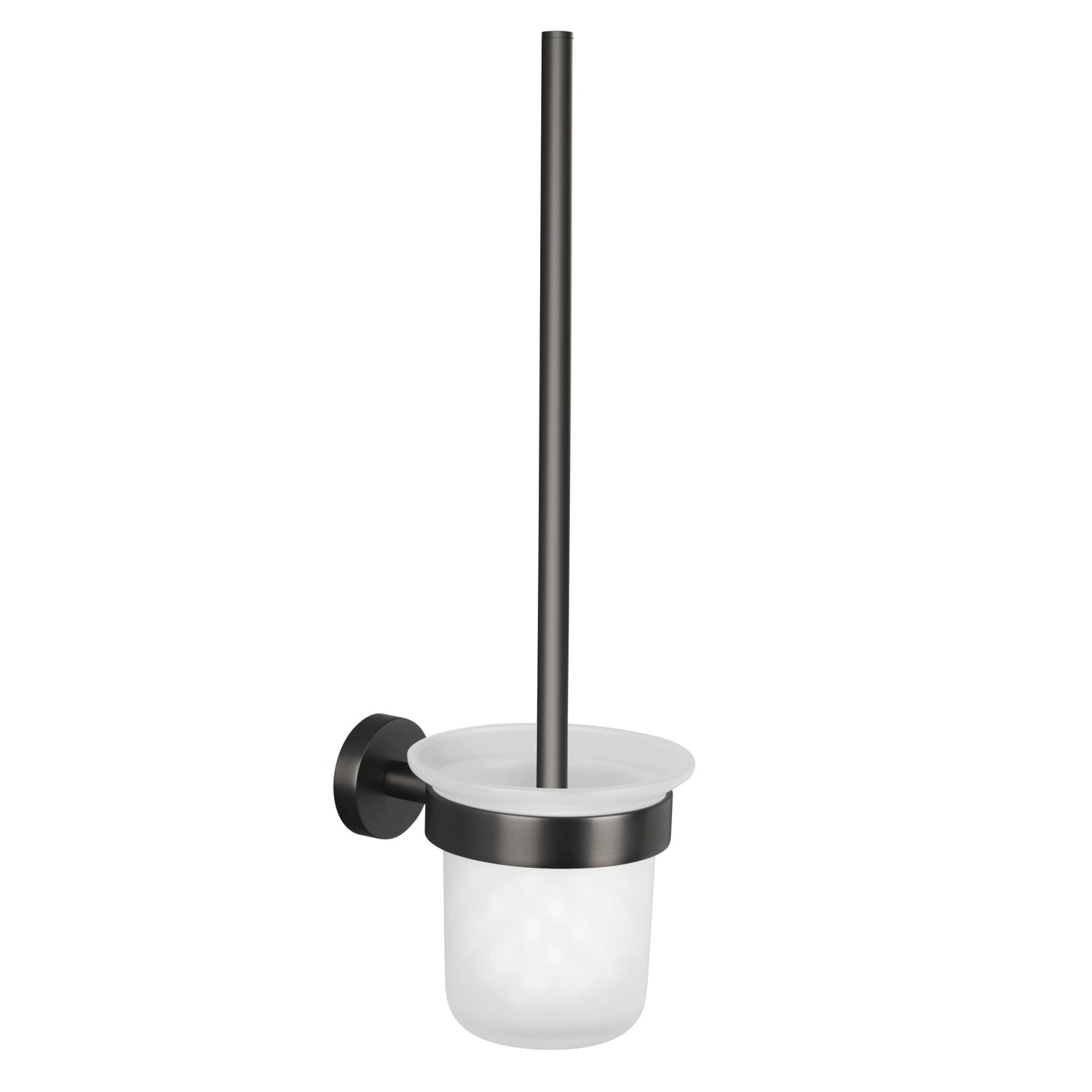 E-shop tesa Súprava WC štetky s nástenným držiakom Moon, grafitová, 397 x 112 x 145 mm