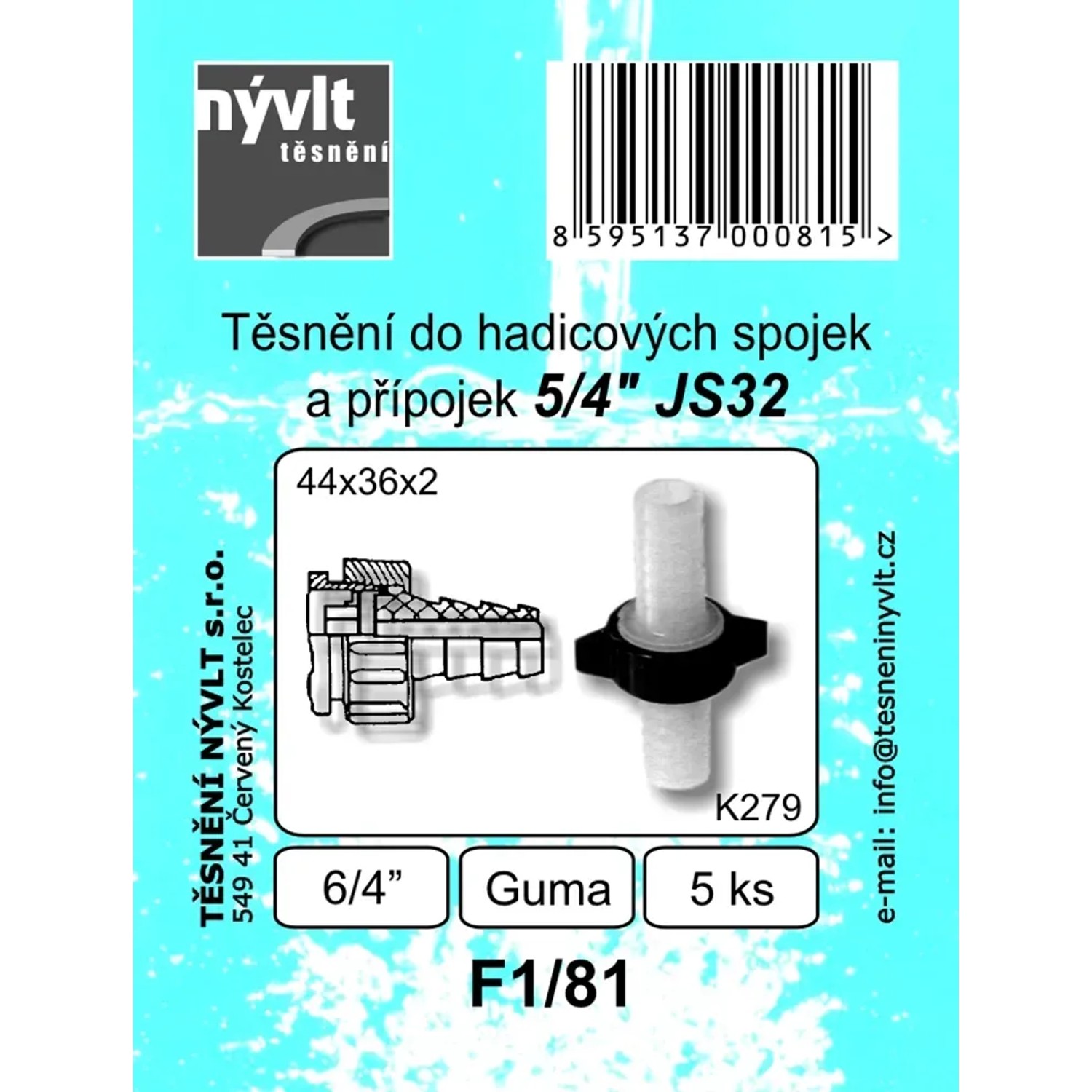 E-shop Tesnenie do hadicových spojok a prípojok 5/4 JS32, 5 ks