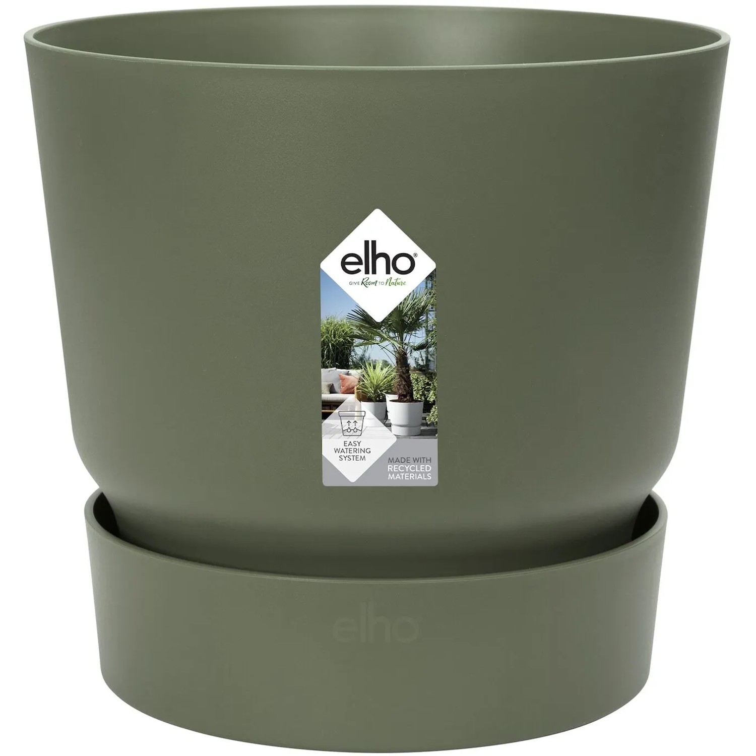 E-shop elho Kvetináč Greenville Round listovo zelený, pr. 16 x 15 cm