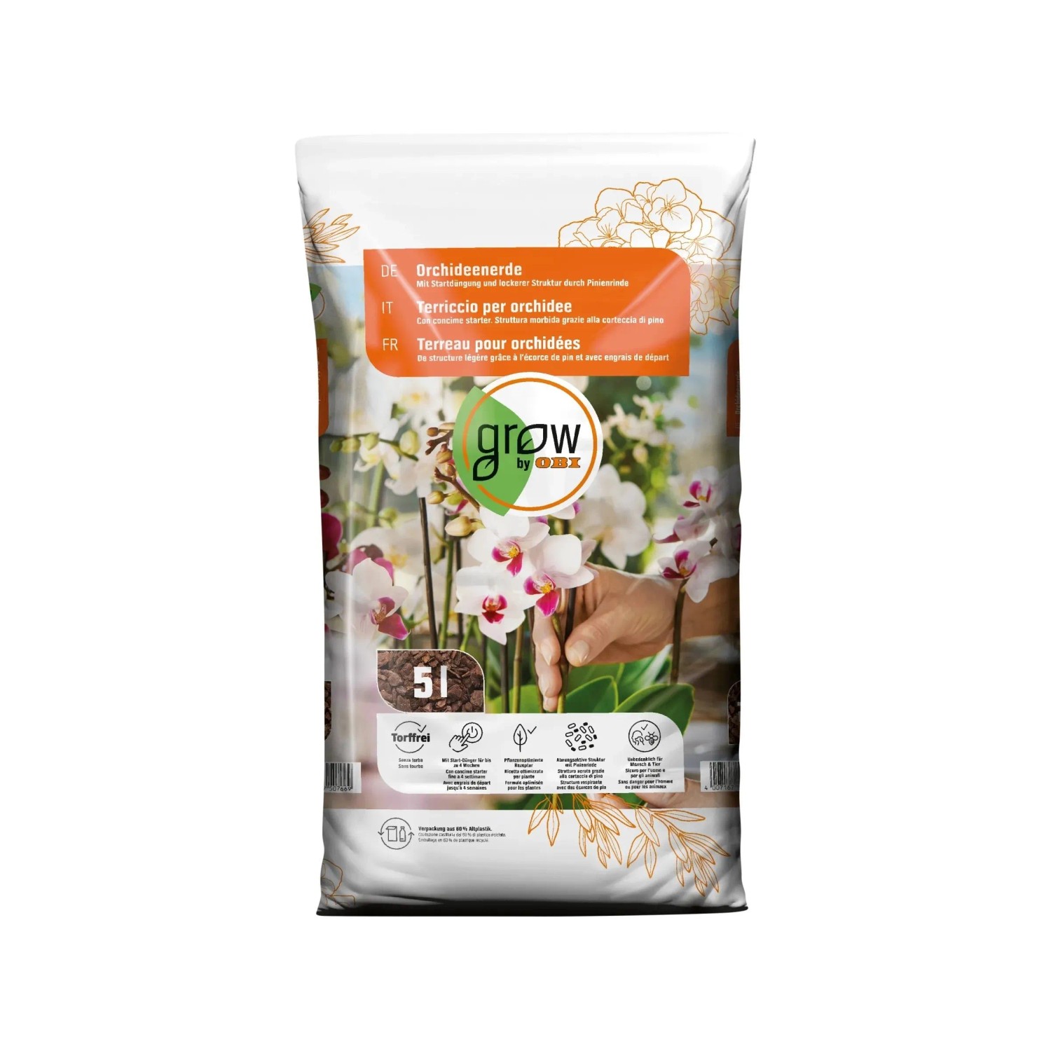E-shop GROW by OBI Substrát pre orchidey 5 l