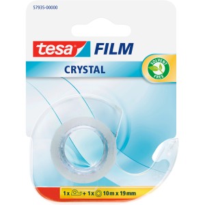 Odmotávač Tesa Film Crystal, transparentná lepiaca páska pre kancelárske potreby.