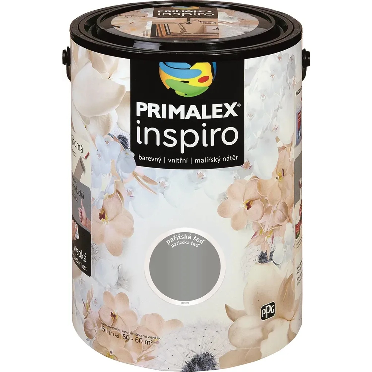 E-shop PRIMALEX Farebný vnútorný maliarsky náter Inspiro parížska sivá 5 l