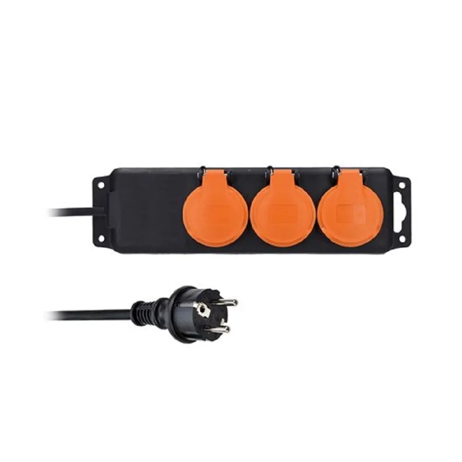 E-shop SOLIGHT Predlžovací prívod IP44, 3 zásuvky, 3x1,5mm2, čierna, 10 m
