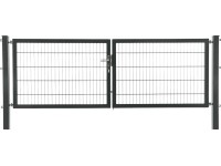 Dvojkrídlová brána Premium z dvojitého zváraného pletiva antracit 80 x 300 cm