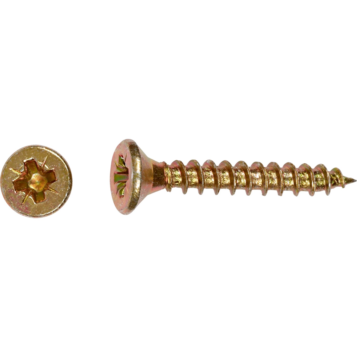 E-shop Uni skrutky so zápustnou hlavou PZ2 plný závit žlto pozink. 3,5x16 mm, 200 ks