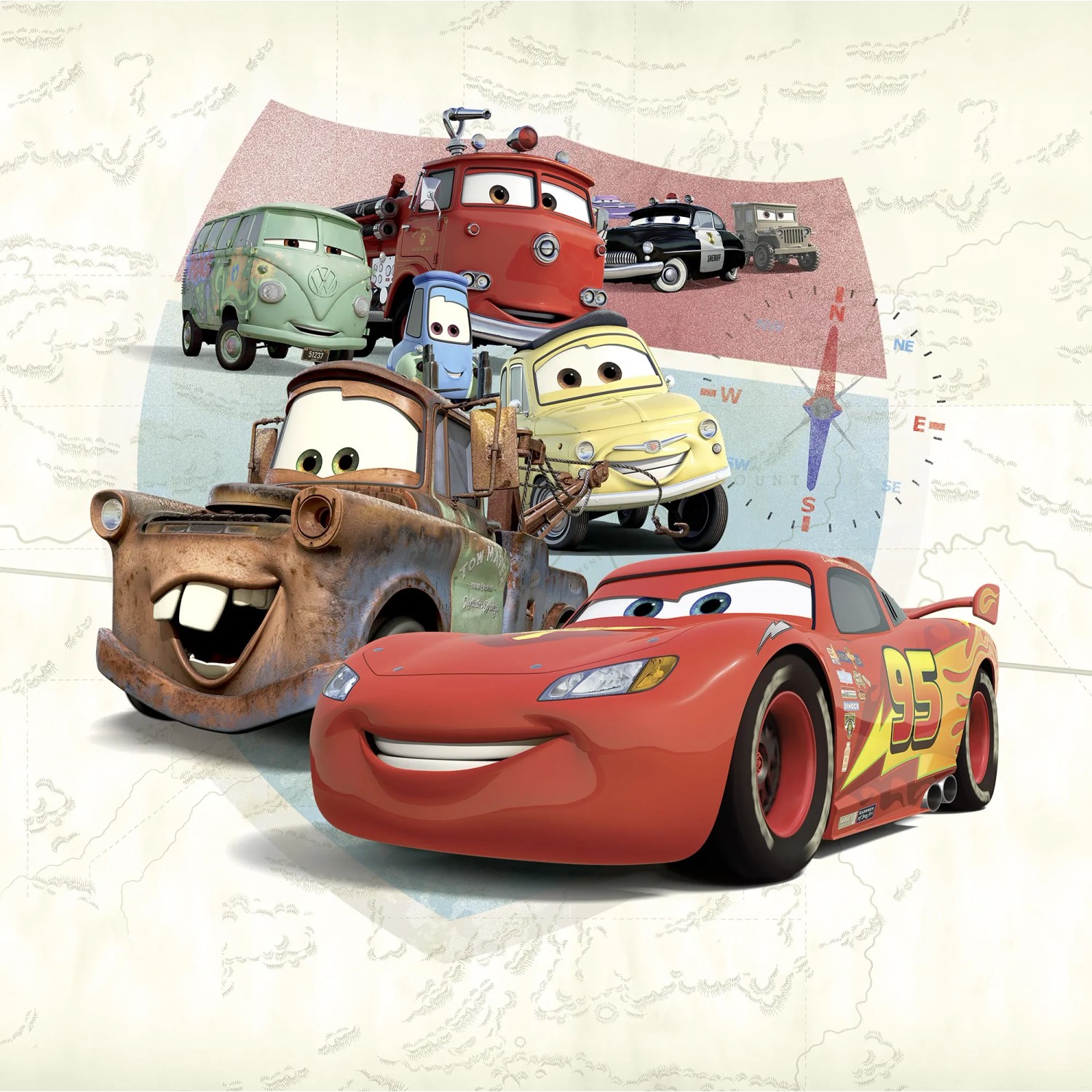 E-shop Komar Vliesová fototapeta Disney a Pixar Cars Open Road 250 x 250 cm