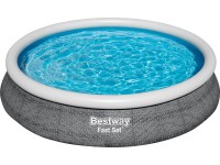 Bestway Bazén Fast Set vr. čerpadla a kartuše, vzhľad ratanu, pr. 457 x 84 cm