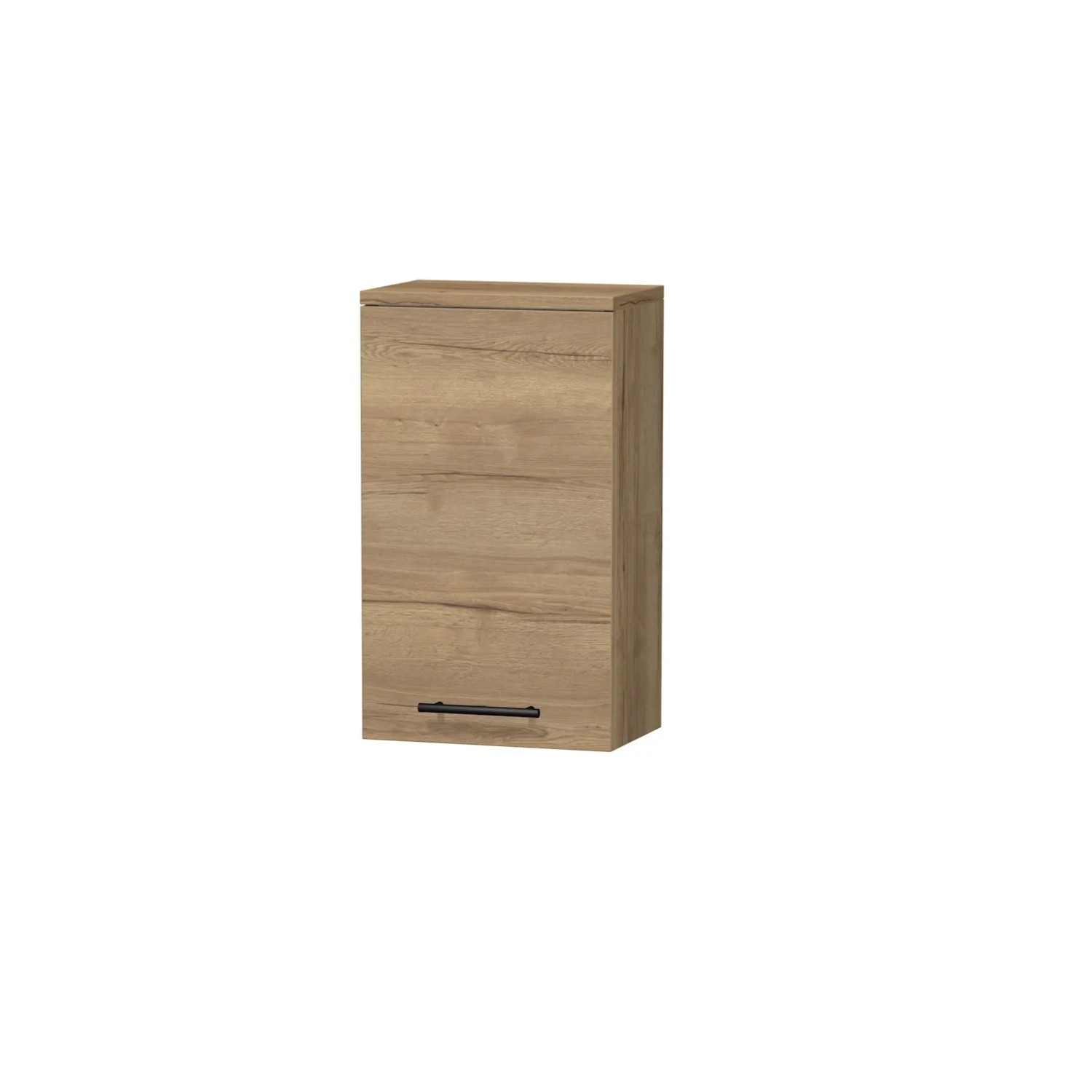 E-shop INTEDOOR Horná závesná skriňa BEE pravá, úchyt čierny, š. 35 cm, dub Halifax