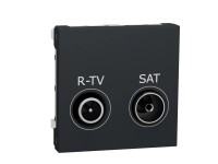 Schneider Electric Zásuvka TV+R+SAT koncová 2dB Unica, 2M, antracitová