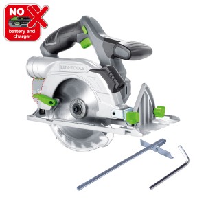 Akumulátorová ručná okružná píla LUX-TOOLS A-KS-20/150 (bez akumulátora/nabíjačky) s príslušenstvom. Ručná okružná píla na presné rezy.
