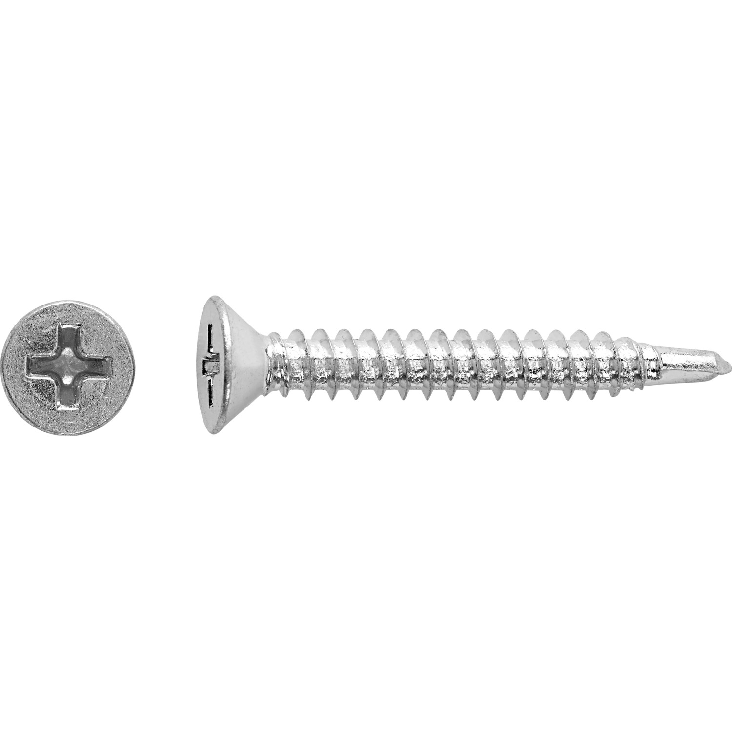E-shop Samorezná skrutka so zápustnou hlavou PH2 bielo pozinkovaná 3,5 x 19 mm, 40 ks