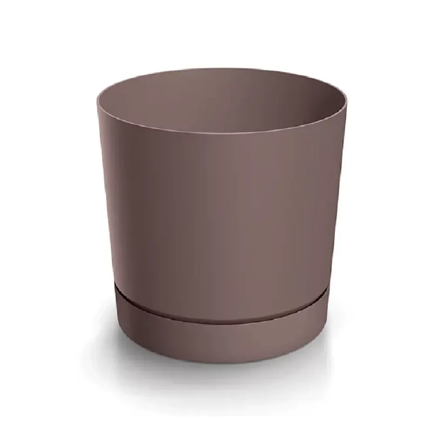 E-shop Prosperplast Kvetináč TUBO P s miskou, marsala, pr. 10,8 x 10,9 cm