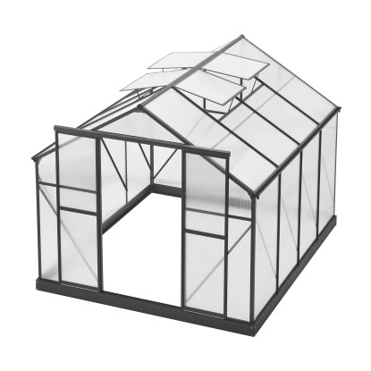 Floraworld Skleník GROW BIG, antracitová, 244 x 294 x 227 cm