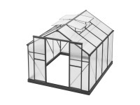 Floraworld Skleník GROW BIG, antracitová, 244 x 294 x 227 cm