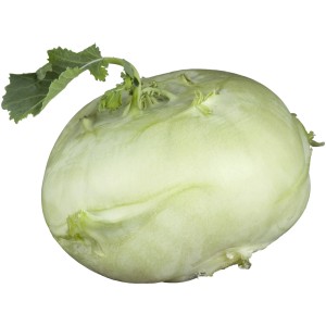 Čerstvý, okrúhly, svetlozelený kaleráb s listom, ideálny do šalátov a zeleninových jedál.