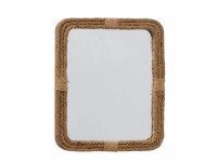 Boltze Nástenné zrkadlo s jutovým rámom Nodo, 31 x 25 cm