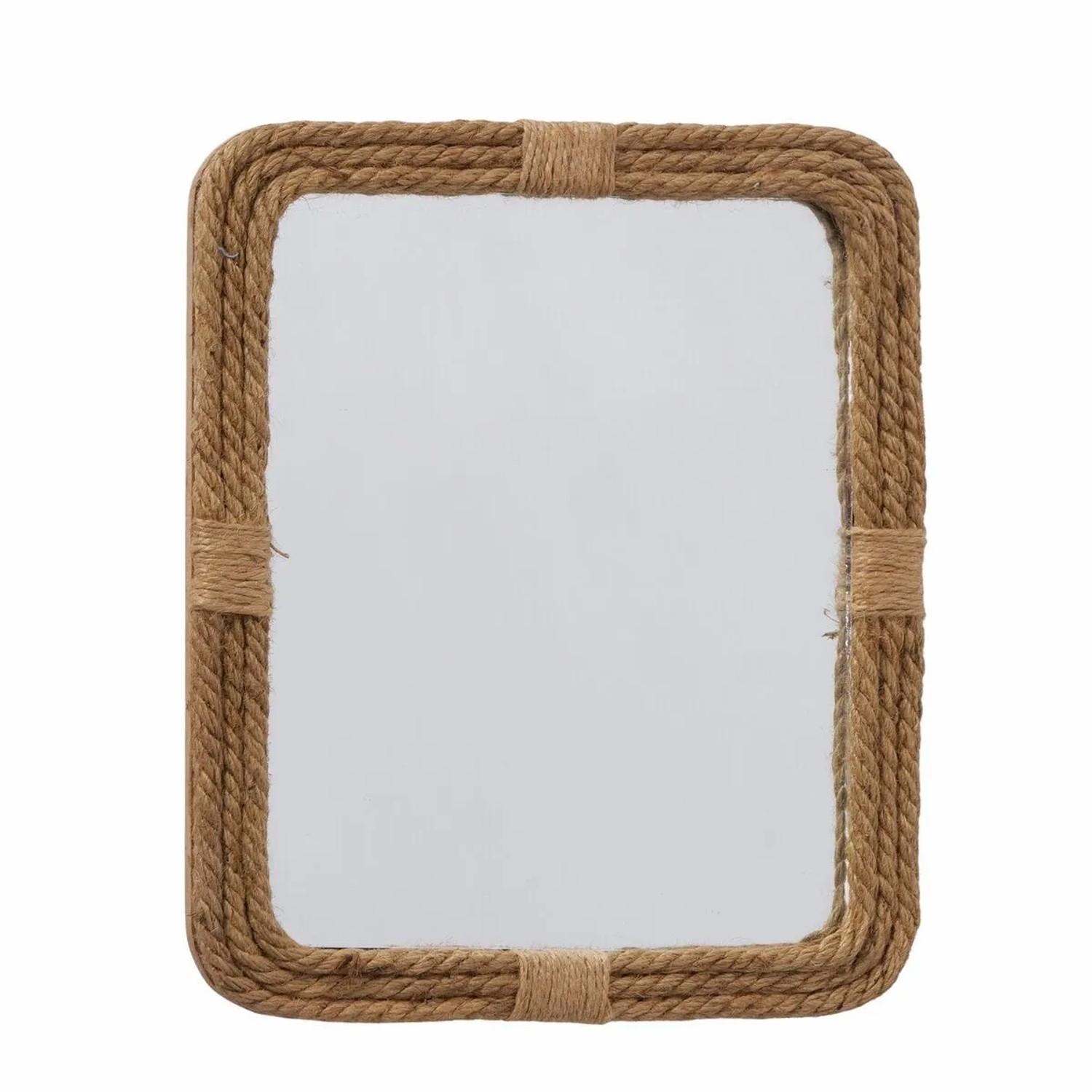 E-shop Boltze Nástenné zrkadlo s jutovým rámom Nodo, 31 x 25 cm