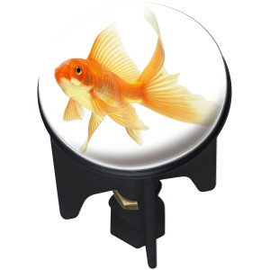 Wenko Zátka do umývadla Fish: Umývadlová zátka s motívom zlatej rybky do kúpeľne a WC.