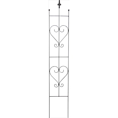Špalier na popínavé rastliny s motívom srdca 40 cm x 120 cm čierny