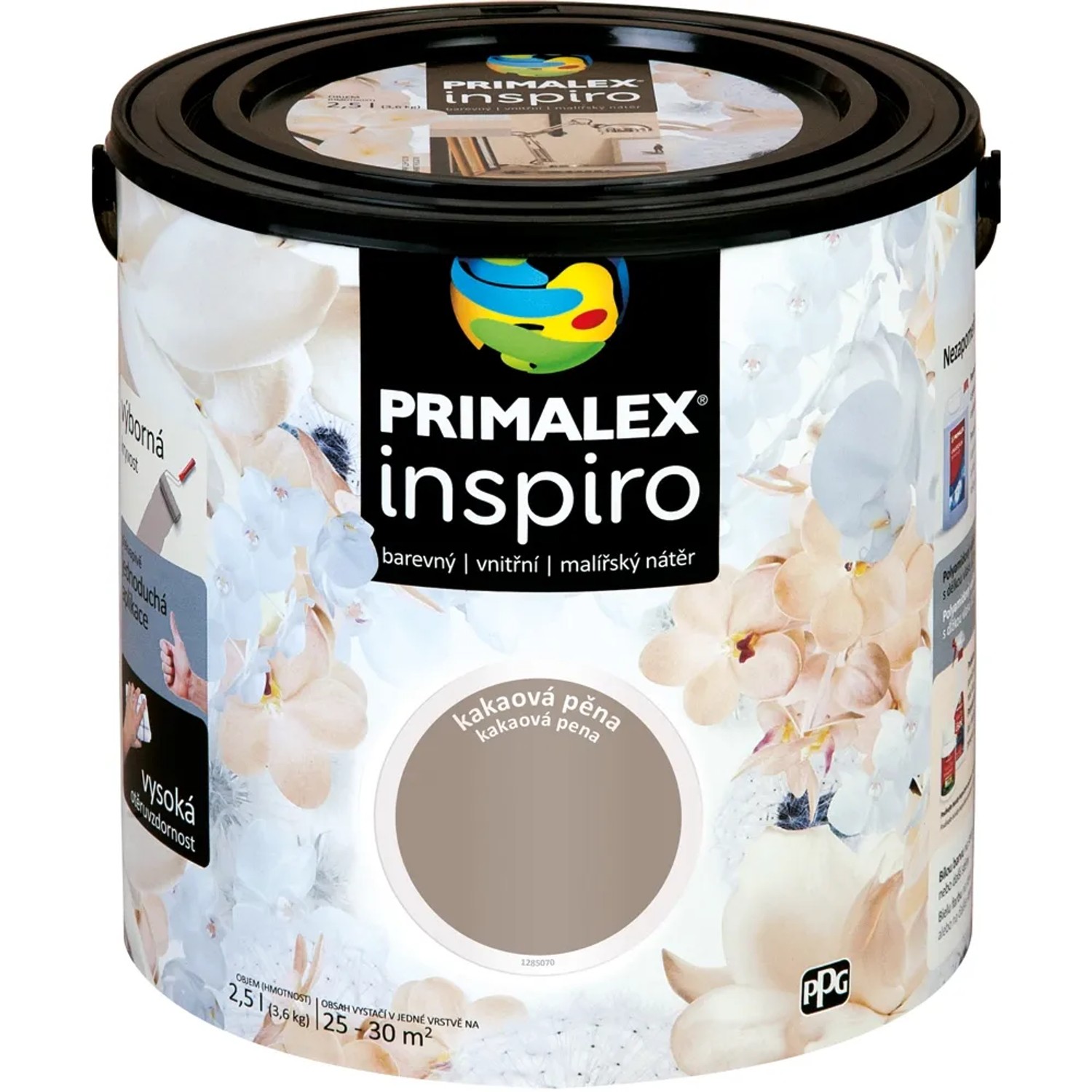 E-shop PRIMALEX Farebný vnútorný maliarsky náter Inspiro kakaová pena 2,5 l
