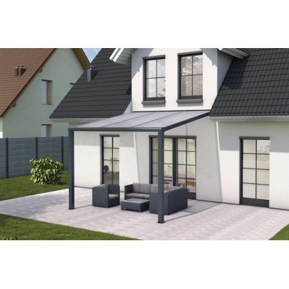 Gutta Pergola Terrassendach Pro antracit/biely pruh. polykarbonát 4,102 x 3,06cm