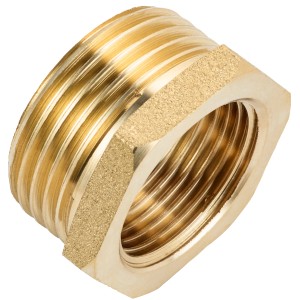 Mosadzný redukčný kus pre čerpadlá a vodovodné systémy, 33,3 mm x 24,1 mm.