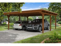 Skan Holz Prístrešok na auto Emsland EPDM, orech, 613 x 604 cm