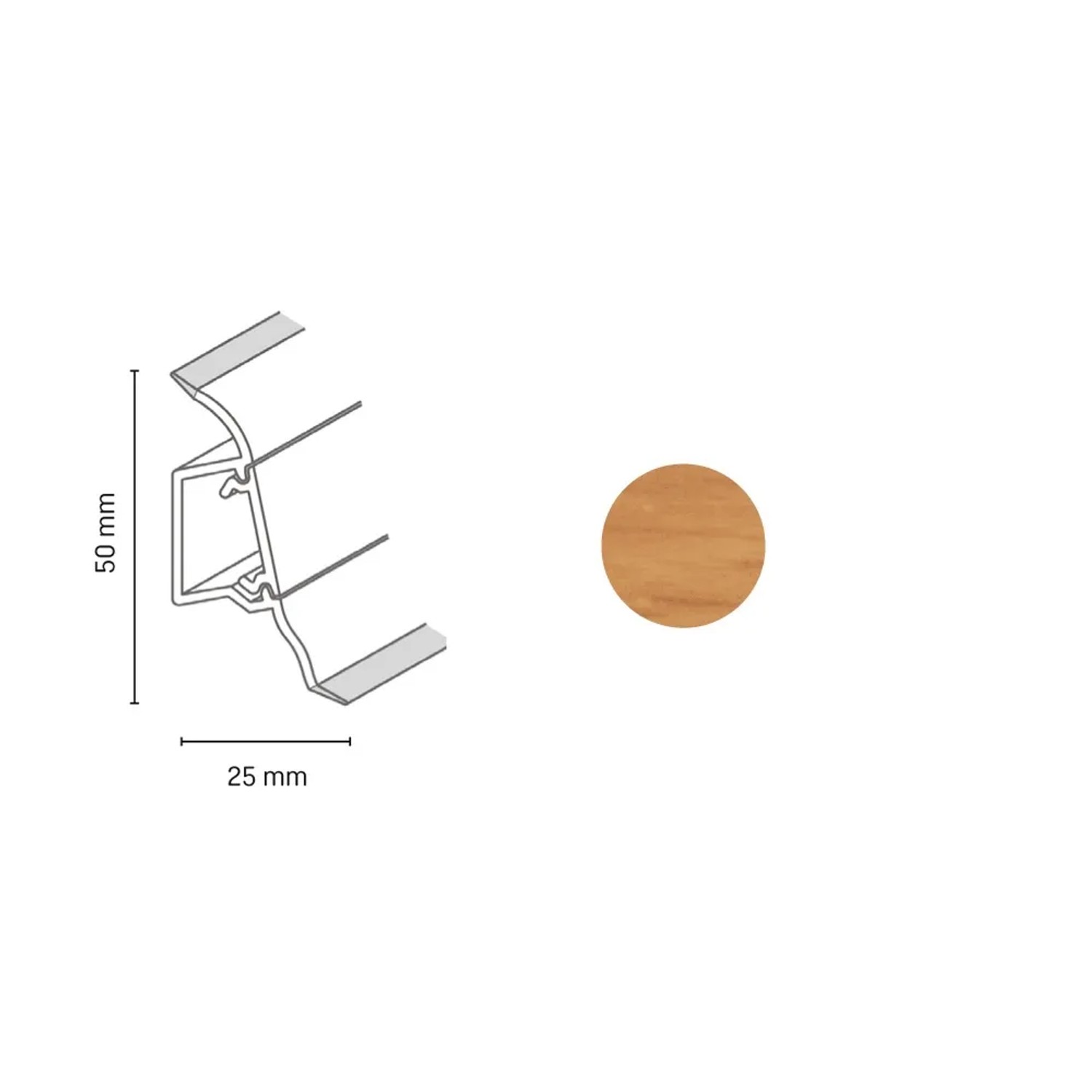 E-shop Döllken Profiles Lišta SLK 50 2126 horské jablko 50 x 25 x 2500 mm