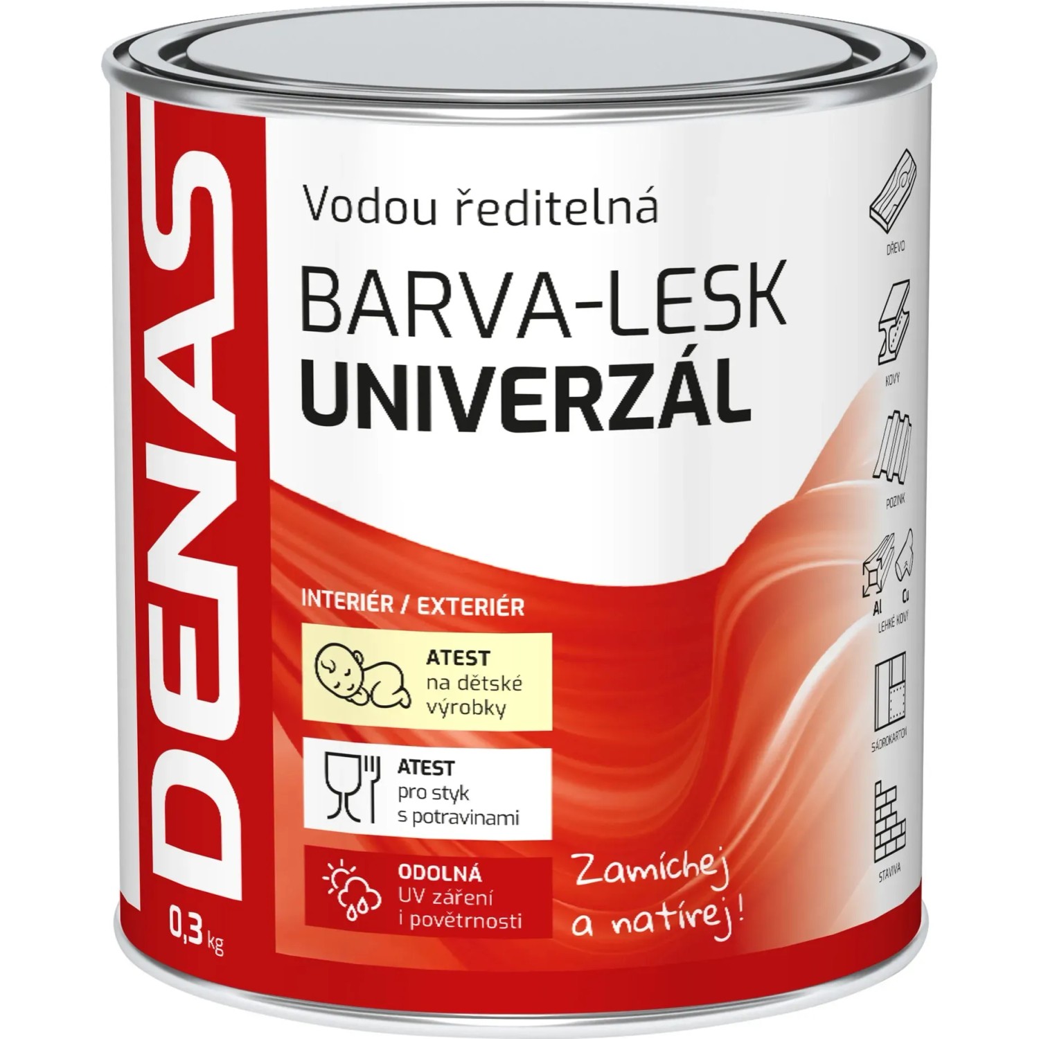 E-shop DENAS Akrylátový email UNIVERZAL LESK 0240 tmavo hnedý 0,3 kg