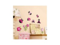 Crearreda Detská samolepiaca dekorácia 3D, lienky, 1 hárok, 30 x 30 cm