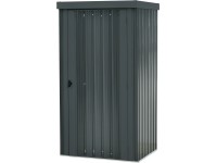 Floraworld Plechový domček s poličkami, plochá strecha, antracit., 98 x 81 cm