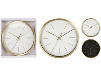 Koopman Nástenné hodiny so zlatým rámom, rôzne farby, pr. 25 x 4 cm