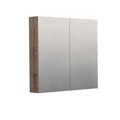 INTEDOOR Zrkadlová skriňa BEE, 2 dvere, el.zásuvka, IP44, š.80cm, dub Wellington