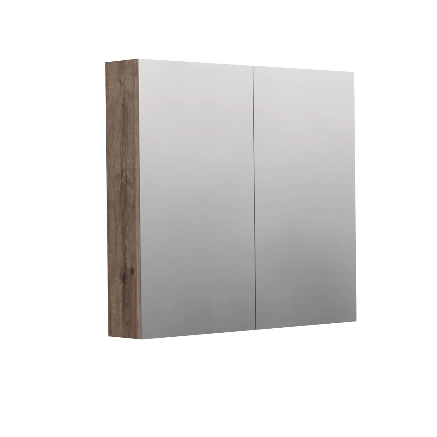E-shop INTEDOOR Zrkadlová skriňa BEE, 2 dvere, el.zásuvka, IP44, š.80cm, dub Wellington