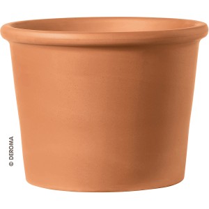 Červený kvetináč Deroma Bordato valcový, 33 cm, terakota do záhrady.