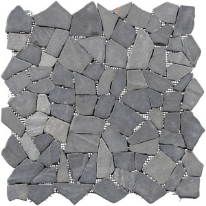 Čierno-hnedá mozaiková rohož, 30,5x30,5 cm, vzhľad prírodného kameňa pre interiéry.