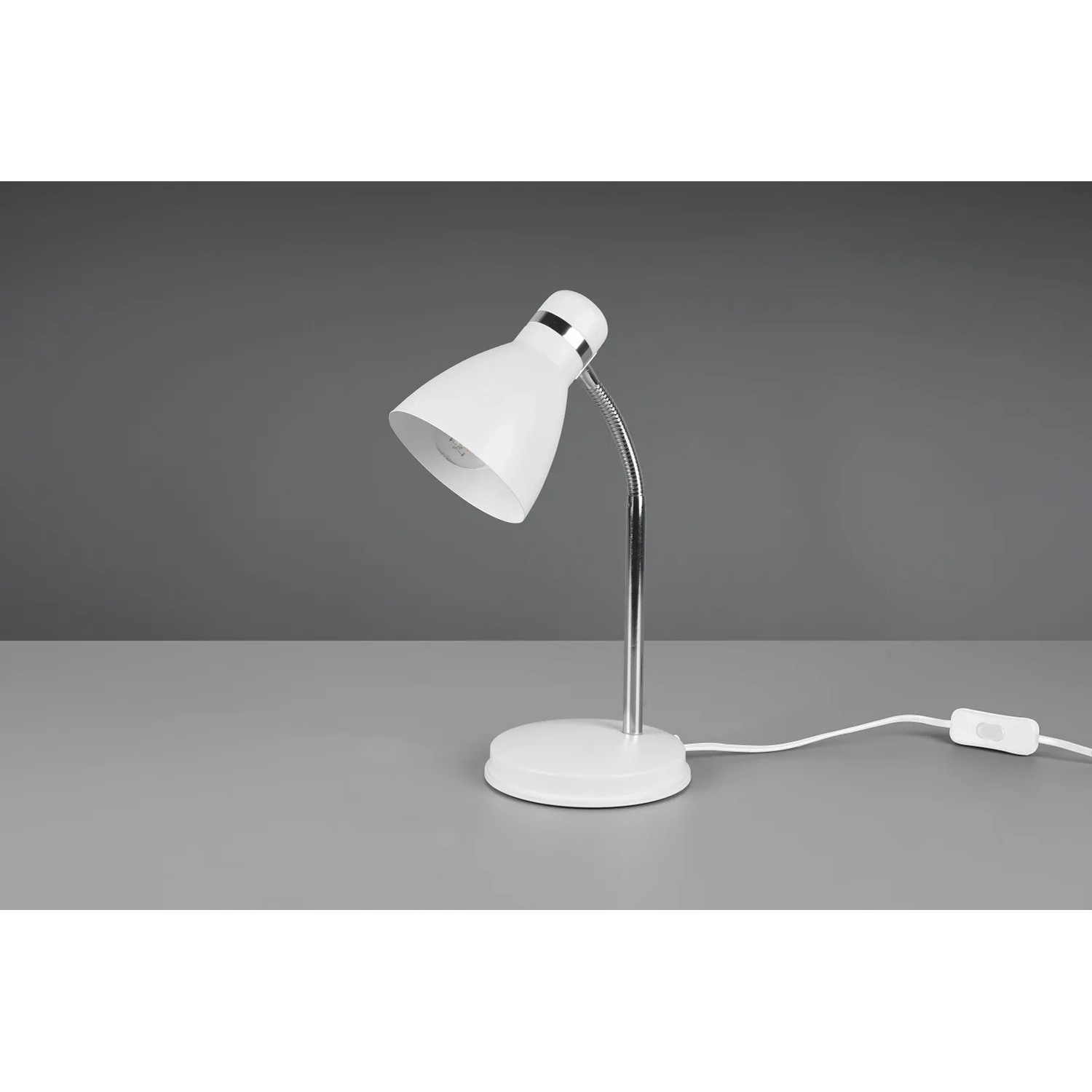 E-shop Reality Stolová lampa Harvey biela, 1x E27, 33 x 14,5 cm