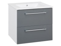 A-Interiéry Kúpeľňová skrinka Victor A/W 50 s keram. umývadlom 50 cm, ant./biela