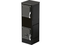 ACCENTE Dielenské kachle Toba 2.0 (UNI 1000) oceľ čierna 6 kW 28,8 x 28,8 x 89cm