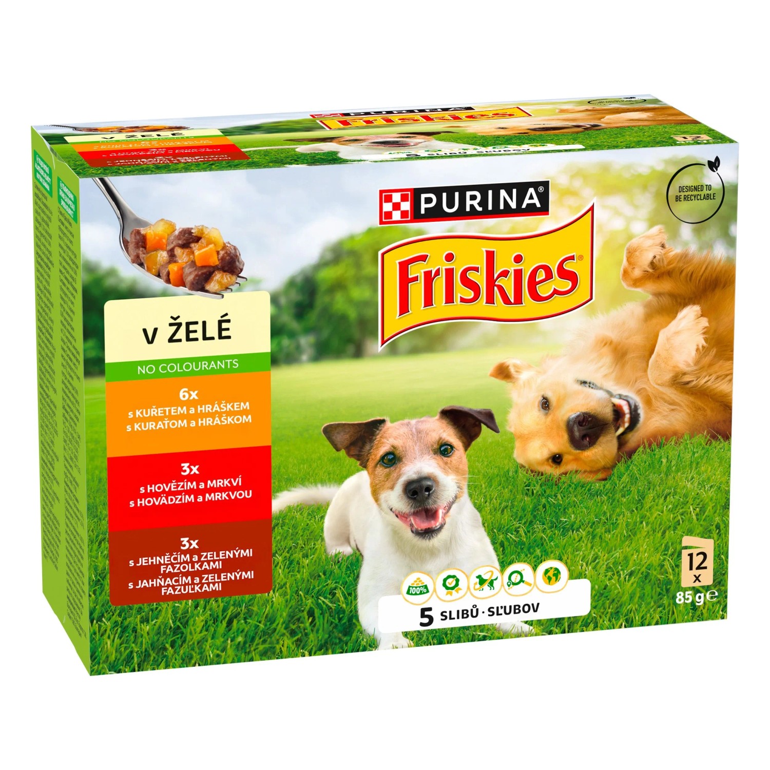 E-shop Friskies Adult Kapsičky pre psov kura, hovädzie, jahňacie v želé 12 x 85 g