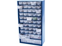 LUX-TOOLS Oceľový dielenský organizér, 48 priehradok, 56 x 31 x 16 cm