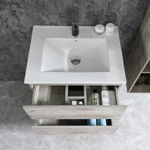 Sanotechnik Corbo umývadlová skrinka, 60 cm, matná sivá, s tichým zatváraním a dvomi zásuvkami.