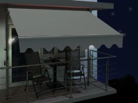 Markíza ručná s upínacím ramenom s LED manžetou, antracitová, 200 x 150 cm