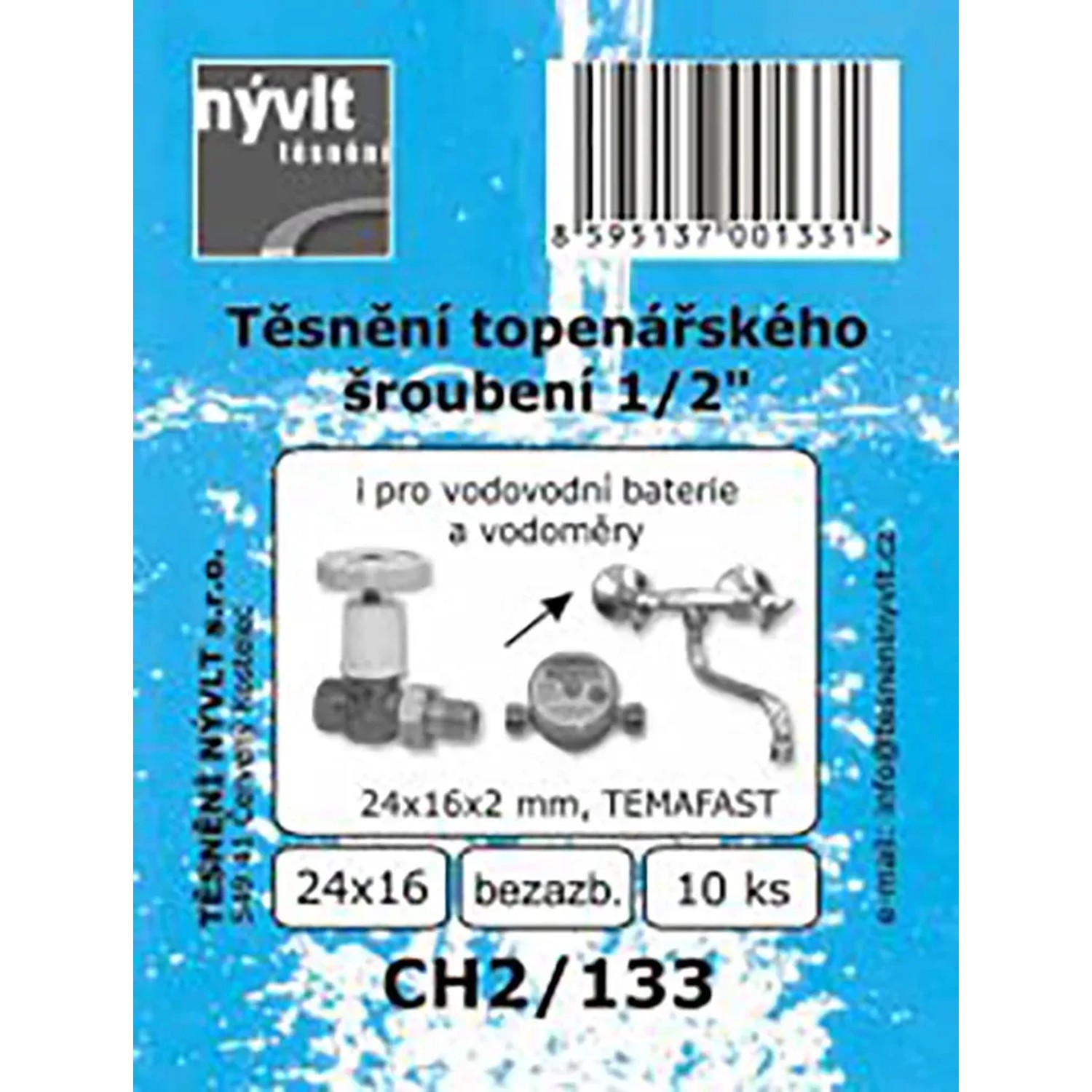 E-shop Súprava plochého tesnenia 1/2 ventil bezazbest, 10 ks